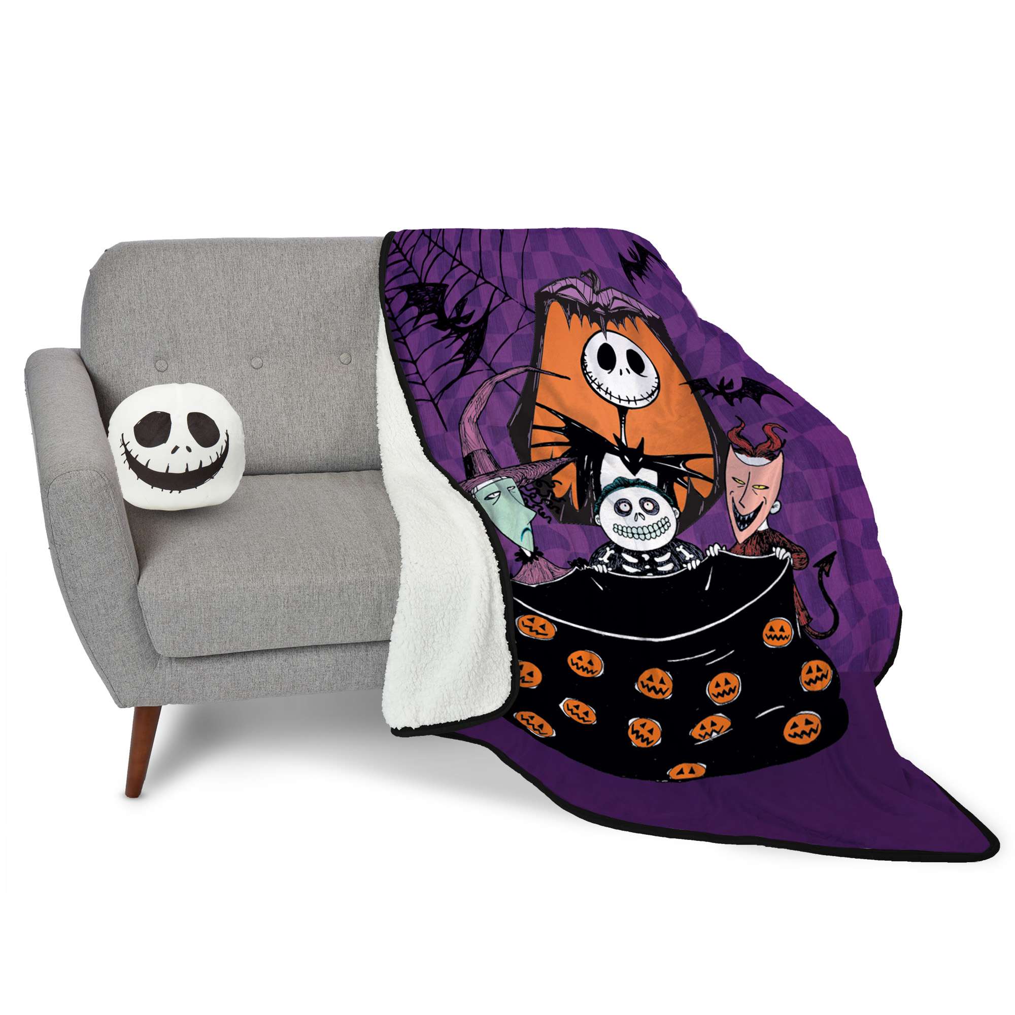 The Nightmare Before Christmas Kooky Treats Character Cloud Pillow & Silk Touch Sherpa Throw Set