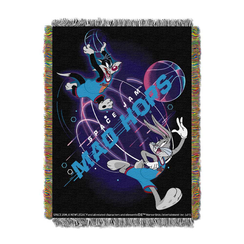 Warner Bros. Space Jam Mad Hops Woven Tapestry Throw Blanket 48x60 Inches