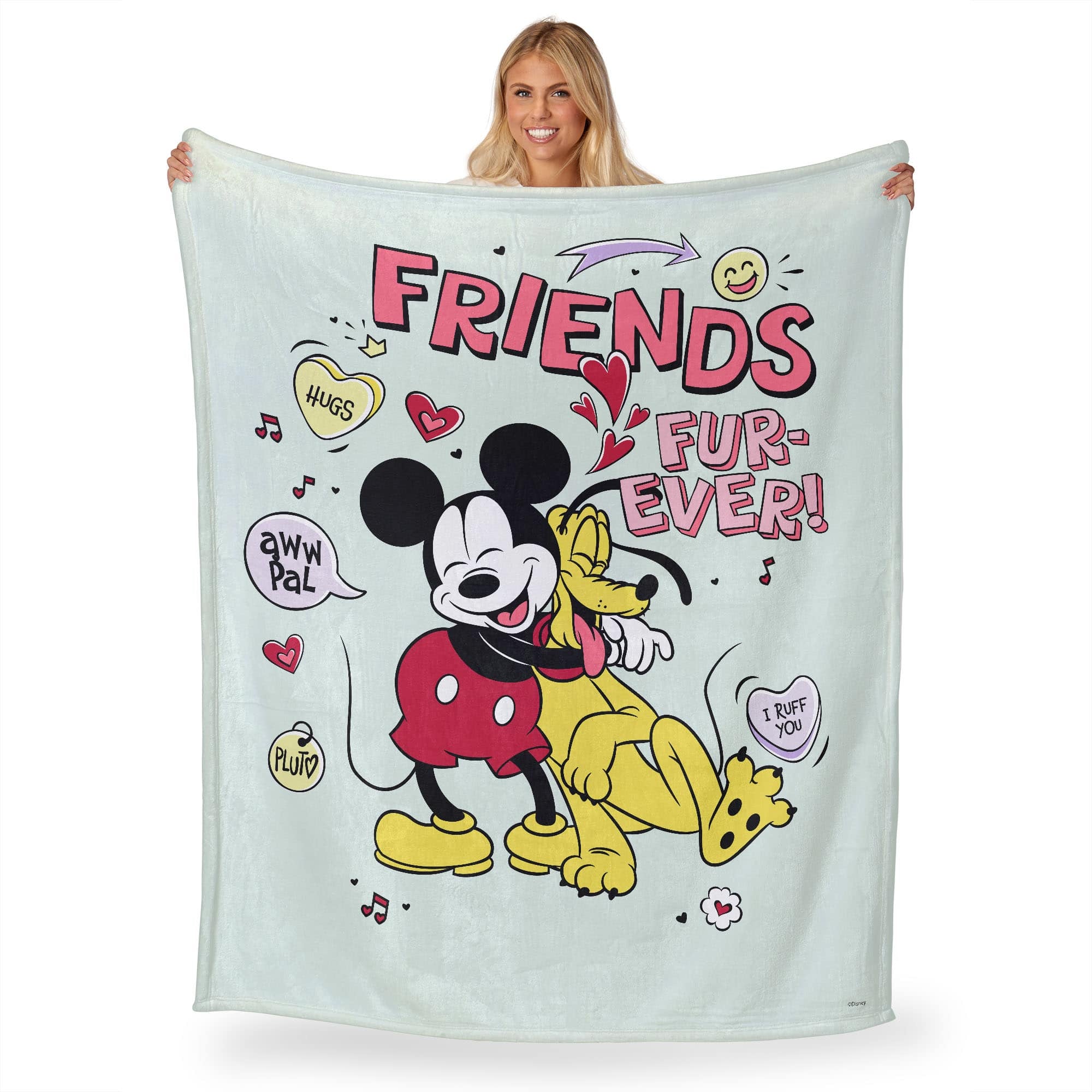 Disney Mickey Mouse Friends Furever Silk Touch Throw Blanket 50x60 Inches