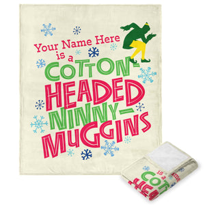 Warner Bros. Elf Ninny Muggins Personalized Silk Touch Throw Blanket 50x60 Inches