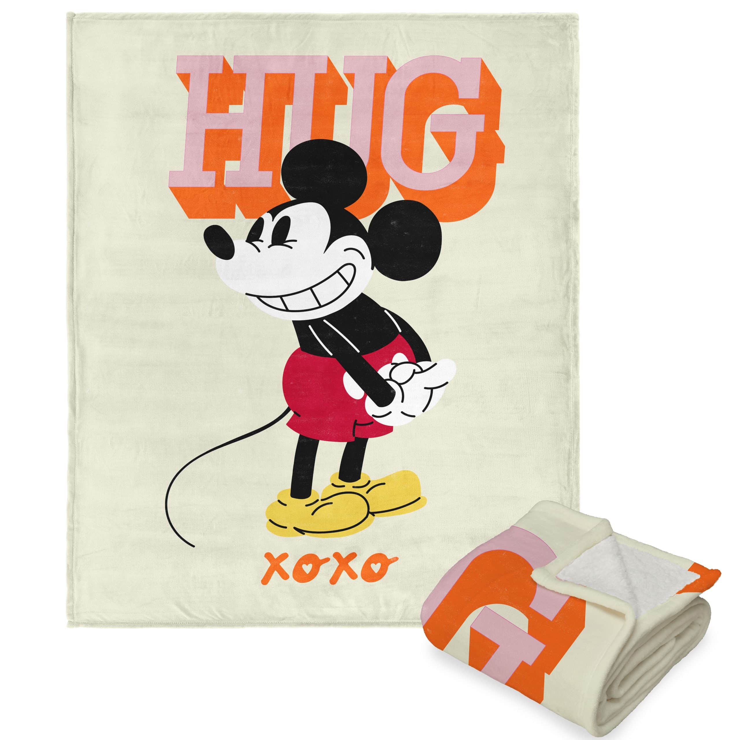 Disney Mickey Mouse XOXO Mickey Silk Touch Sherpa Throw Blanket 50x60 Inches