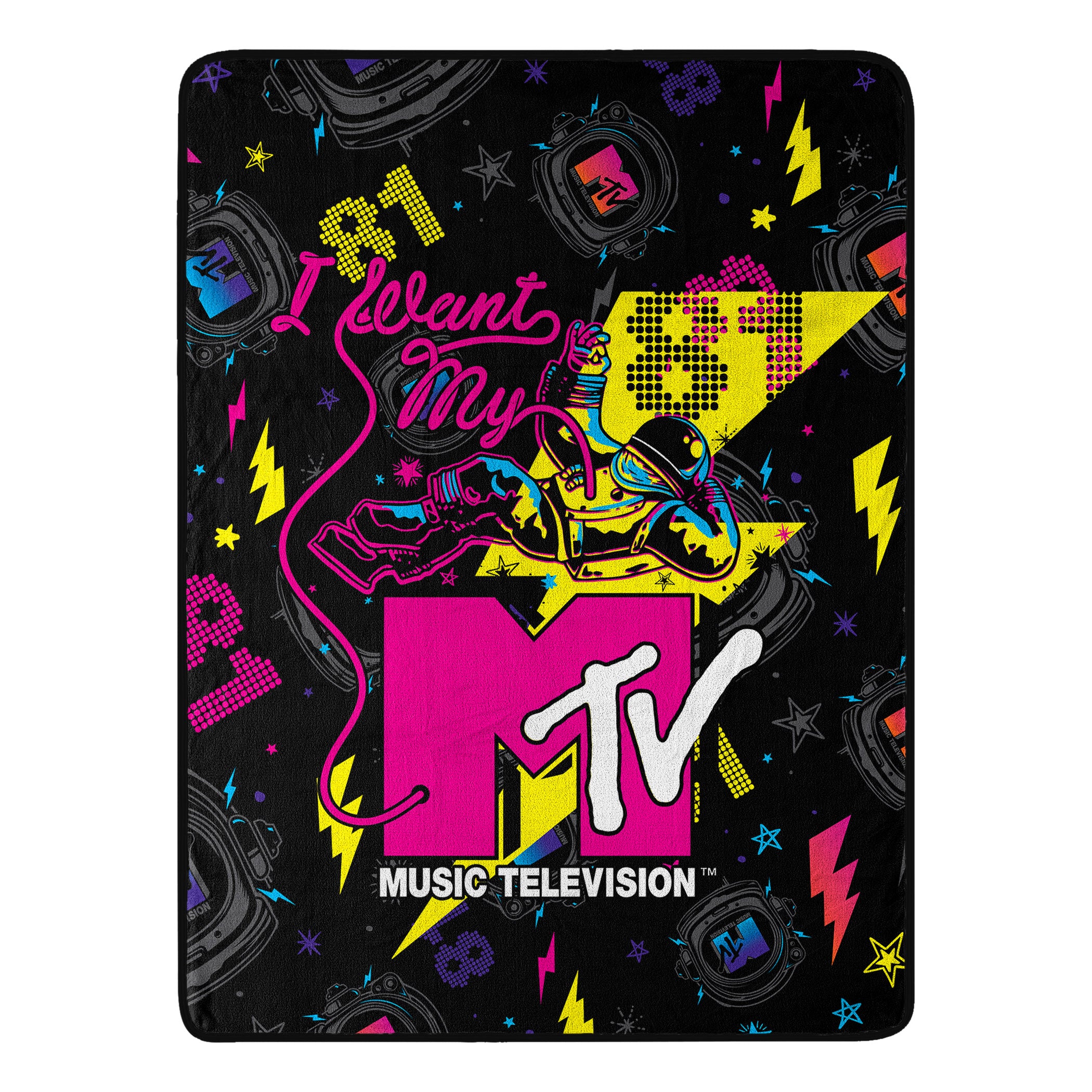 MTV I Want My Micro Raschel Throw Blanket 46x60 Inches