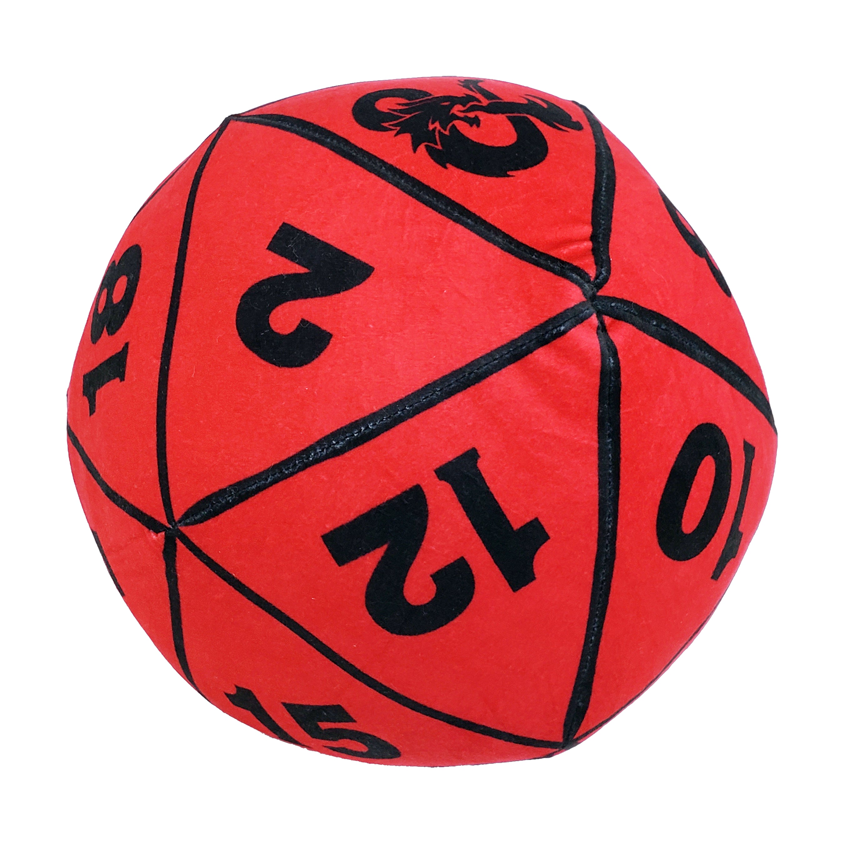 Hasbro Dungeons and Dragons Red D20 Dice Round Cloud Pillow 11 Inches