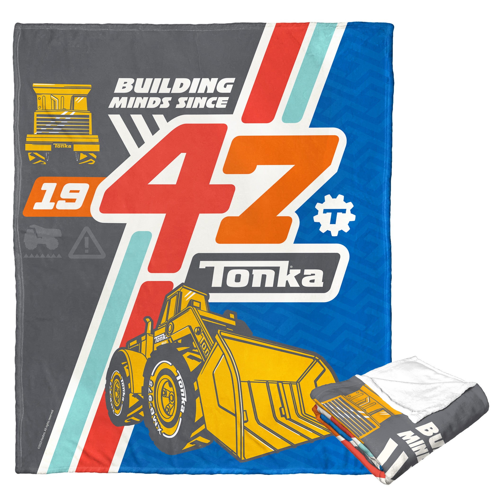 Hasbro Tonka Building Minds Since Silk Touch Throw Blanket 50x60 Inches