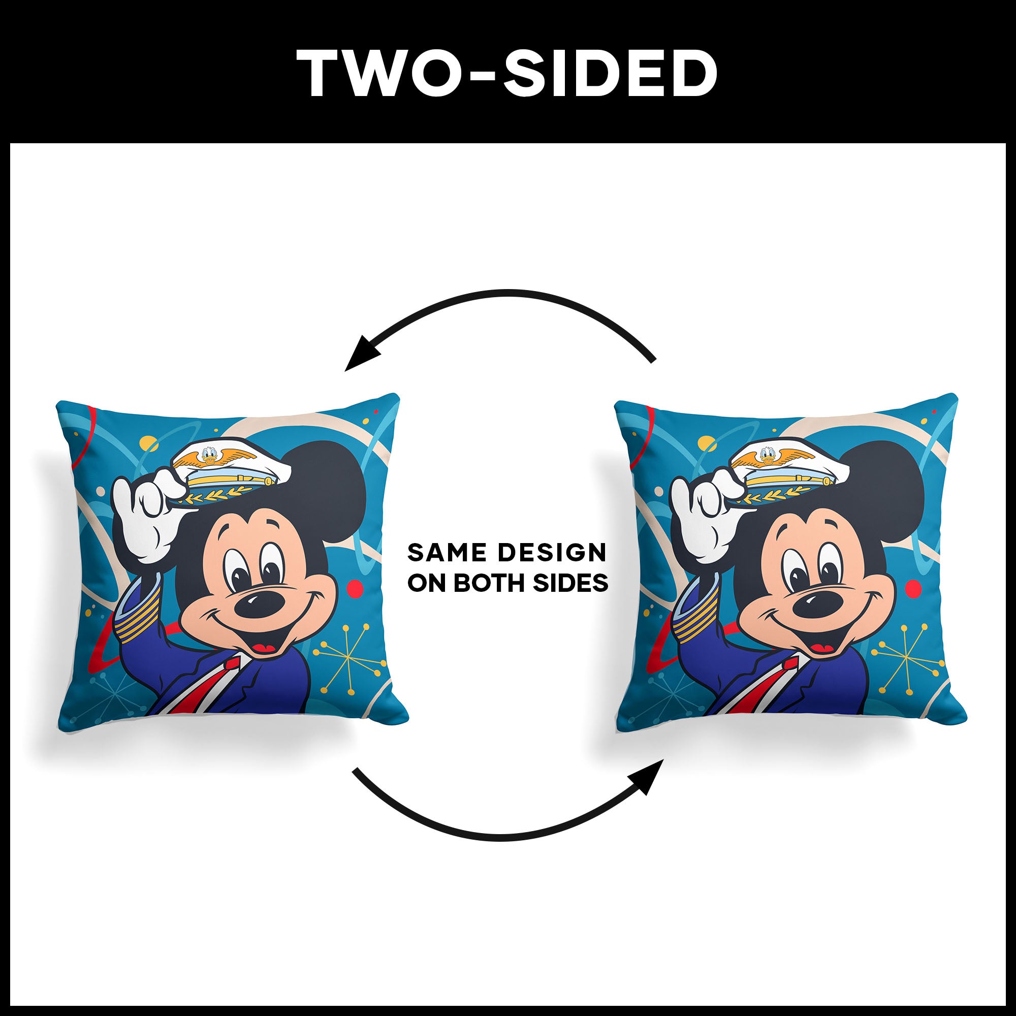 Disney Mickey Mouse Pilot Mickey Throw Pillow 18x18 Inches