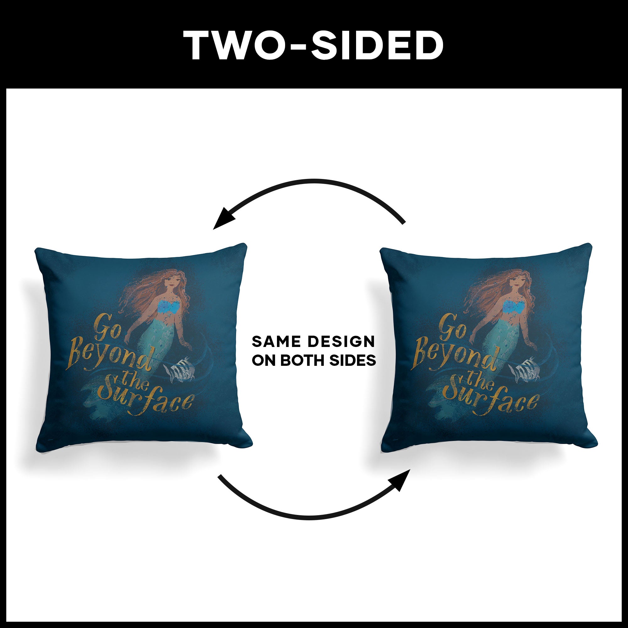 Disney Little Mermaid Beyond The Surface Throw Pillow 18x18 Inches