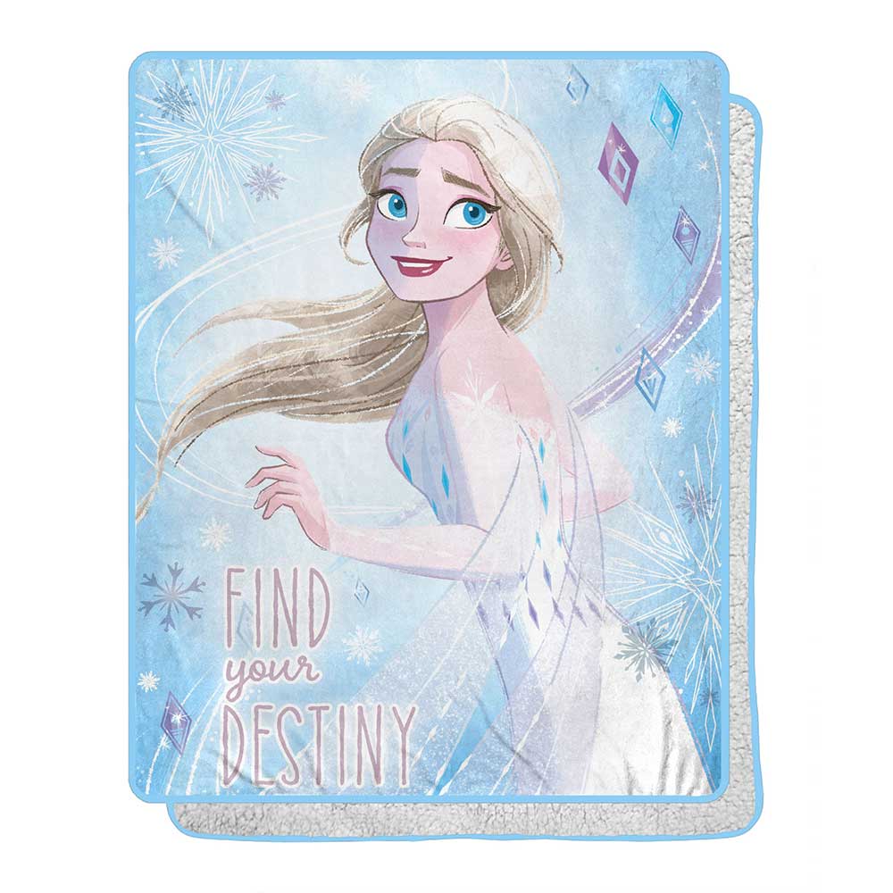 Disney Frozen 2 Magical Destiny Silk Touch Sherpa Throw Blanket 40x50 Inches