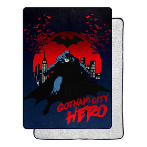 Warner Bros. Batman Gotham City Hero Silk Touch Sherpa Blanket 60 x 80 Inches