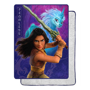 Disney Raya and The Last Dragon Fearless Raya Silk Touch Sherpa Throw Blanket Twin Size 60x80 Inches