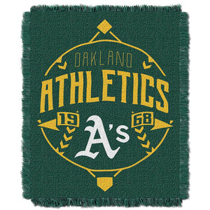 MLB Oakland Athletics Ace Jacquard Throw Blanket 46 x 60 Inches