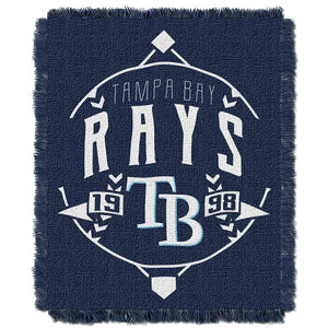 MLB Tampa Bay Rays Ace Jacquard Throw Blanket 46x60 Inches