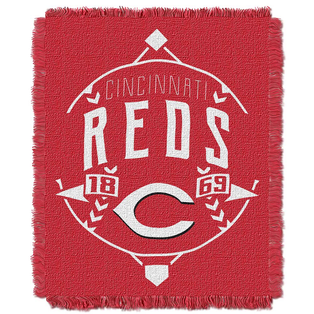 MLB Cincinnati Reds Ace Jacquard Throw Blanket 46x60 Inches