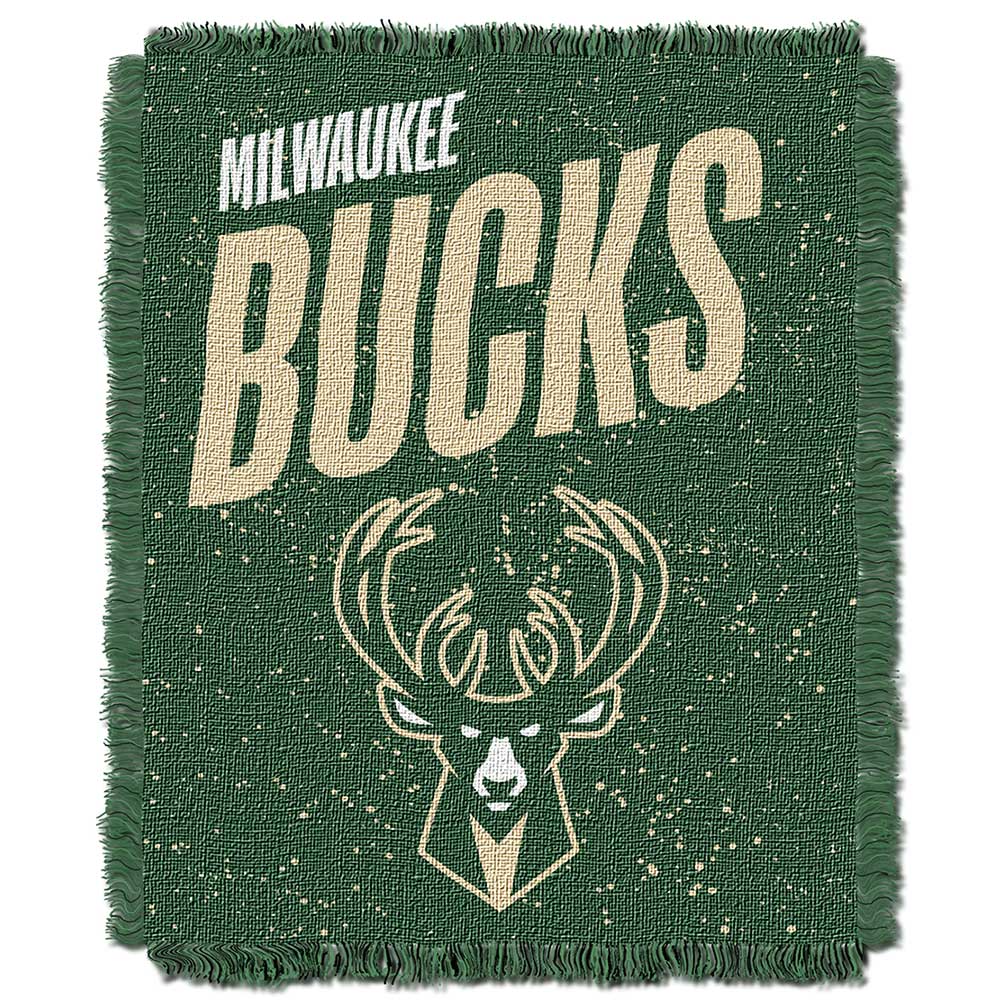 NBA Milwaukee Bucks Headliner Jacquard Throw Blanket 46x60 Inches