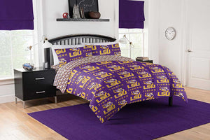 NCAA LSU Tigers Rotary Queen Bed In Bag Set