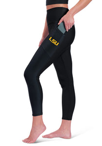 CERTO NCAA LSU Tigers Women's 7/8 High Waist 2-Pocket Assembly Leggings