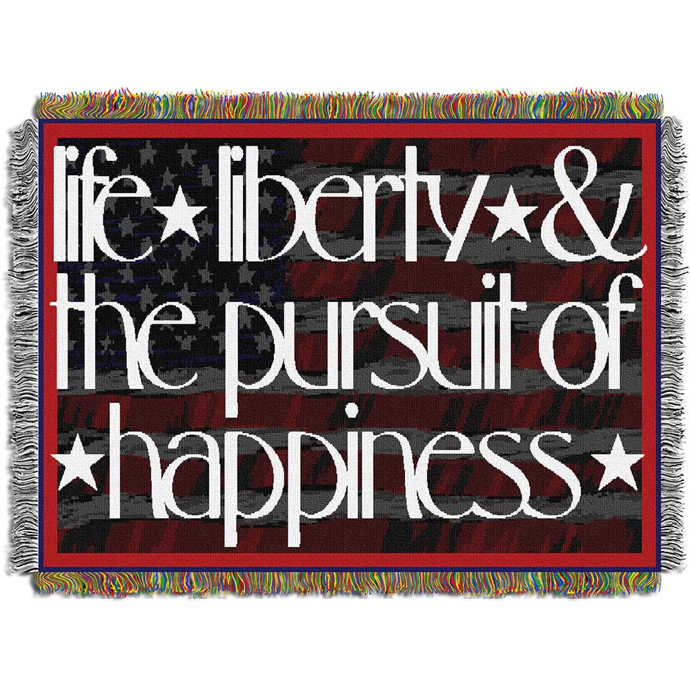 Life Liberty Holiday Tapestry Throw Blanket 48x60 Inches