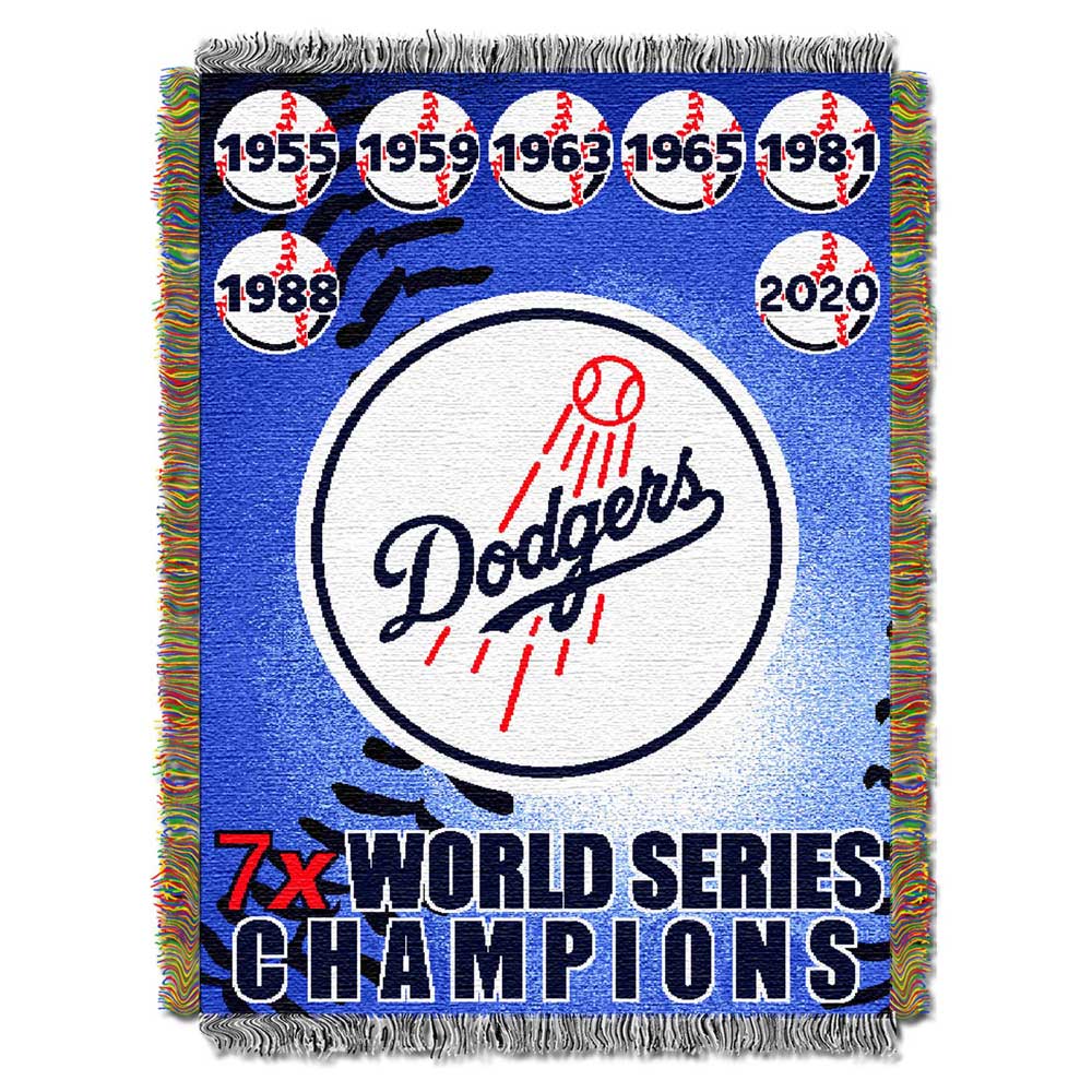 MLB Los Angeles Dodgers Commemorative Series Throw Blanket 48x60 Inches