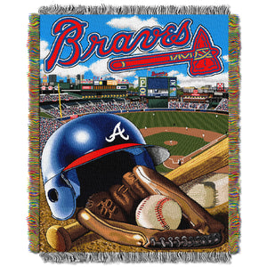 MLB Atlanta Braves Homefield Advantage Tapestry Throw Blanket 48x60 Inches