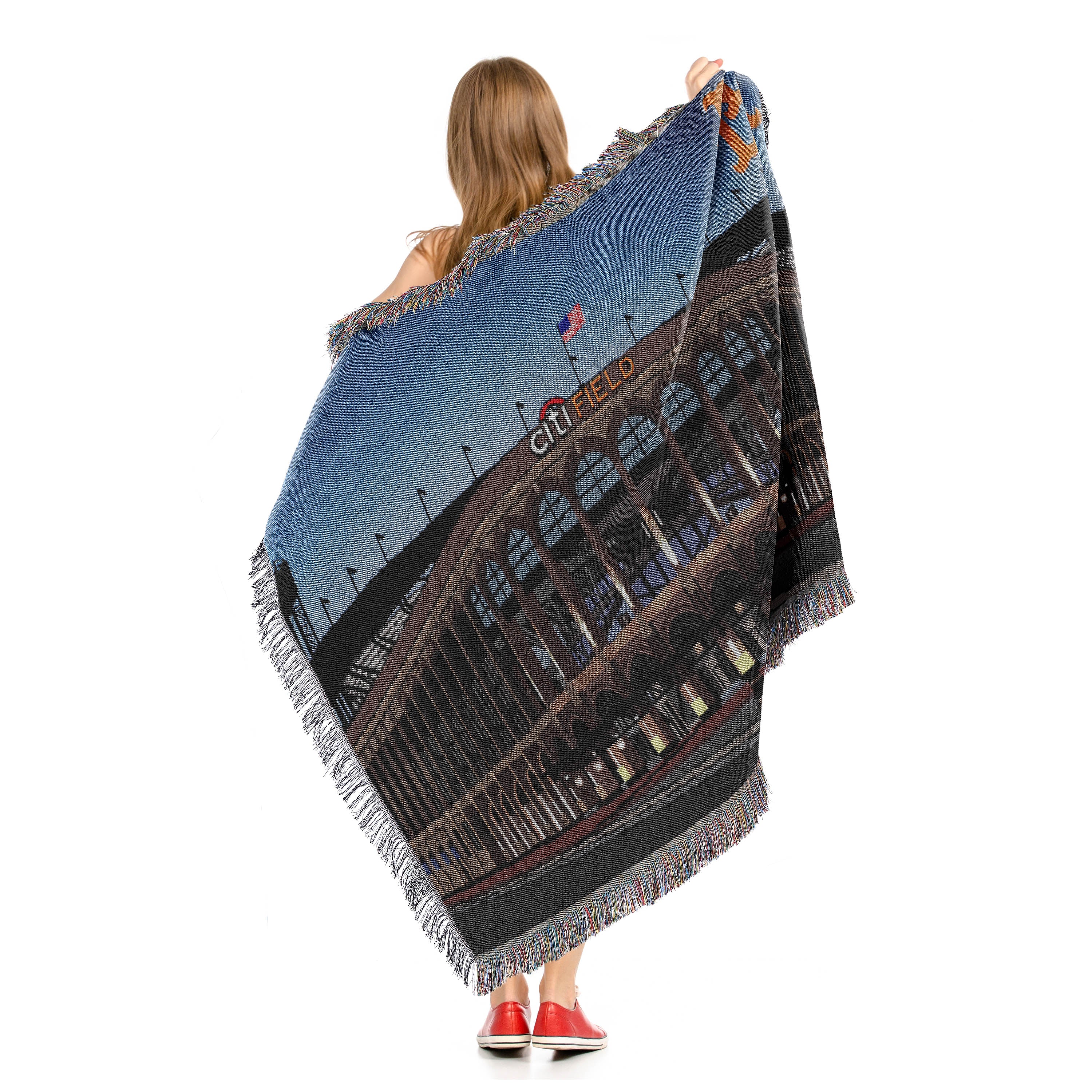 New York Mets Woven Throw Blanket 2024 MLB Shea Stadium 58x45 Danbury Mint