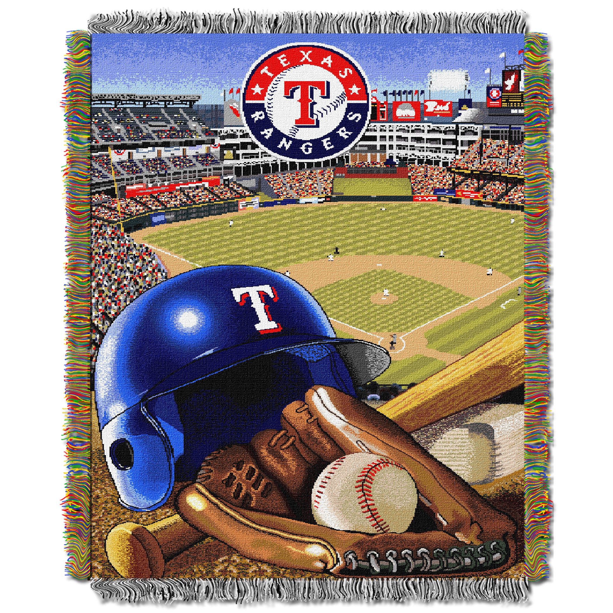 MLB Texas Rangers Homefield Advantage Tapestry Throw Blanket 48x60 Inches