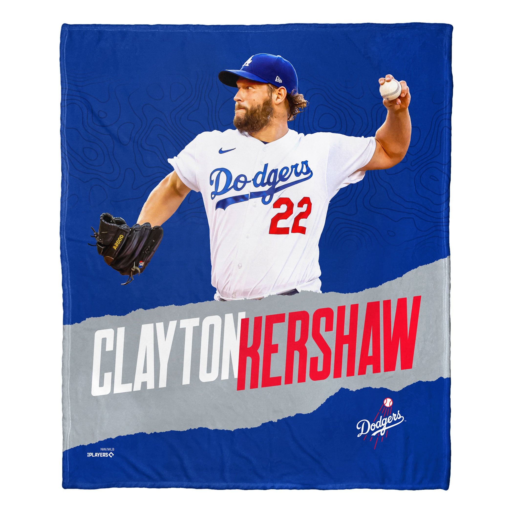 MLB Los Angeles Dodgers Clayton Kershaw Silk Touch Throw Blanket 50x60 Inches