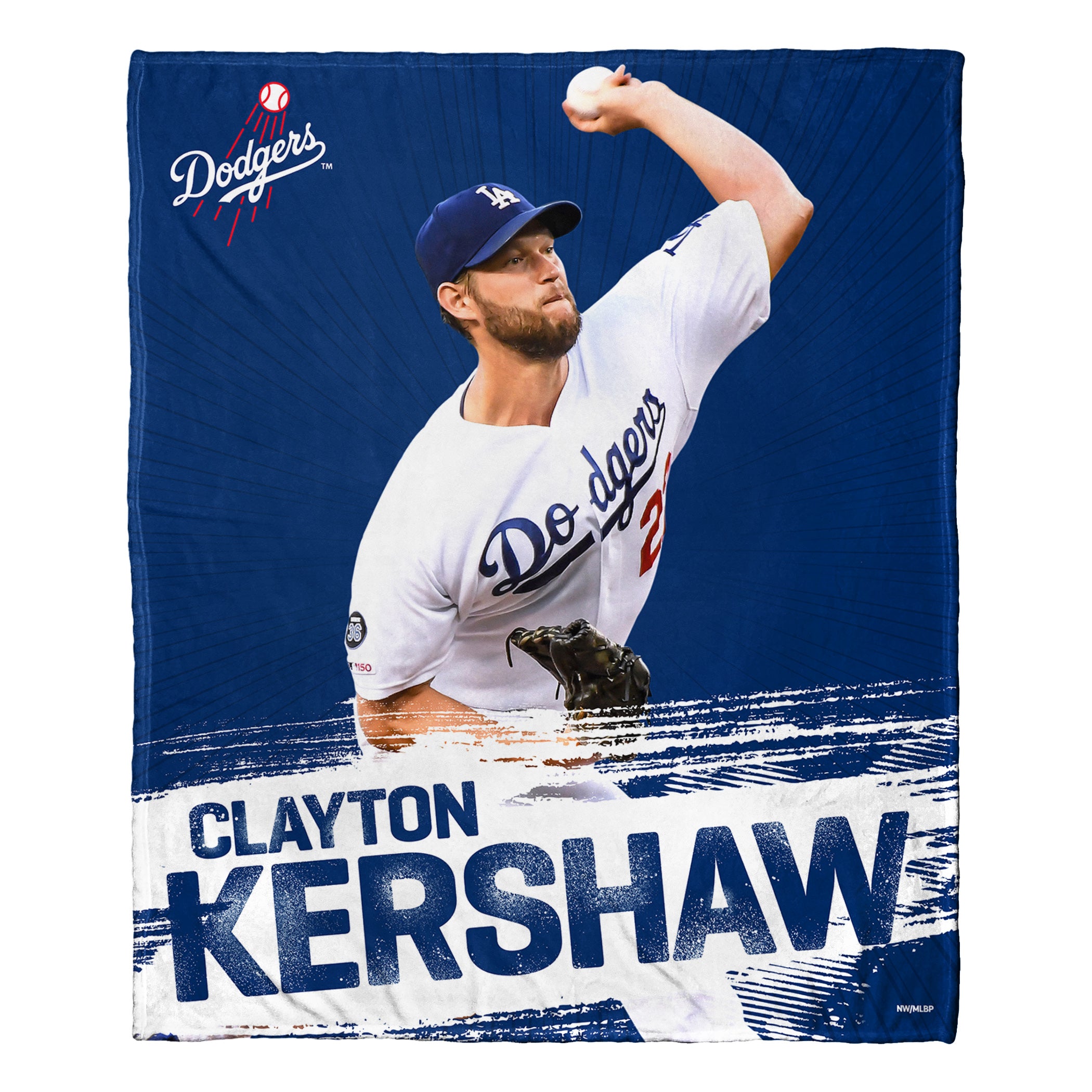 MLB Los Angeles Dodgers Clayton Kershaw Silk Touch Throw Blanket 50x60 Inches