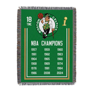 NBA Boston Celtics 2024 NBA Multi Historic Woven Tapestry Wall Hanging 48x60 Inches