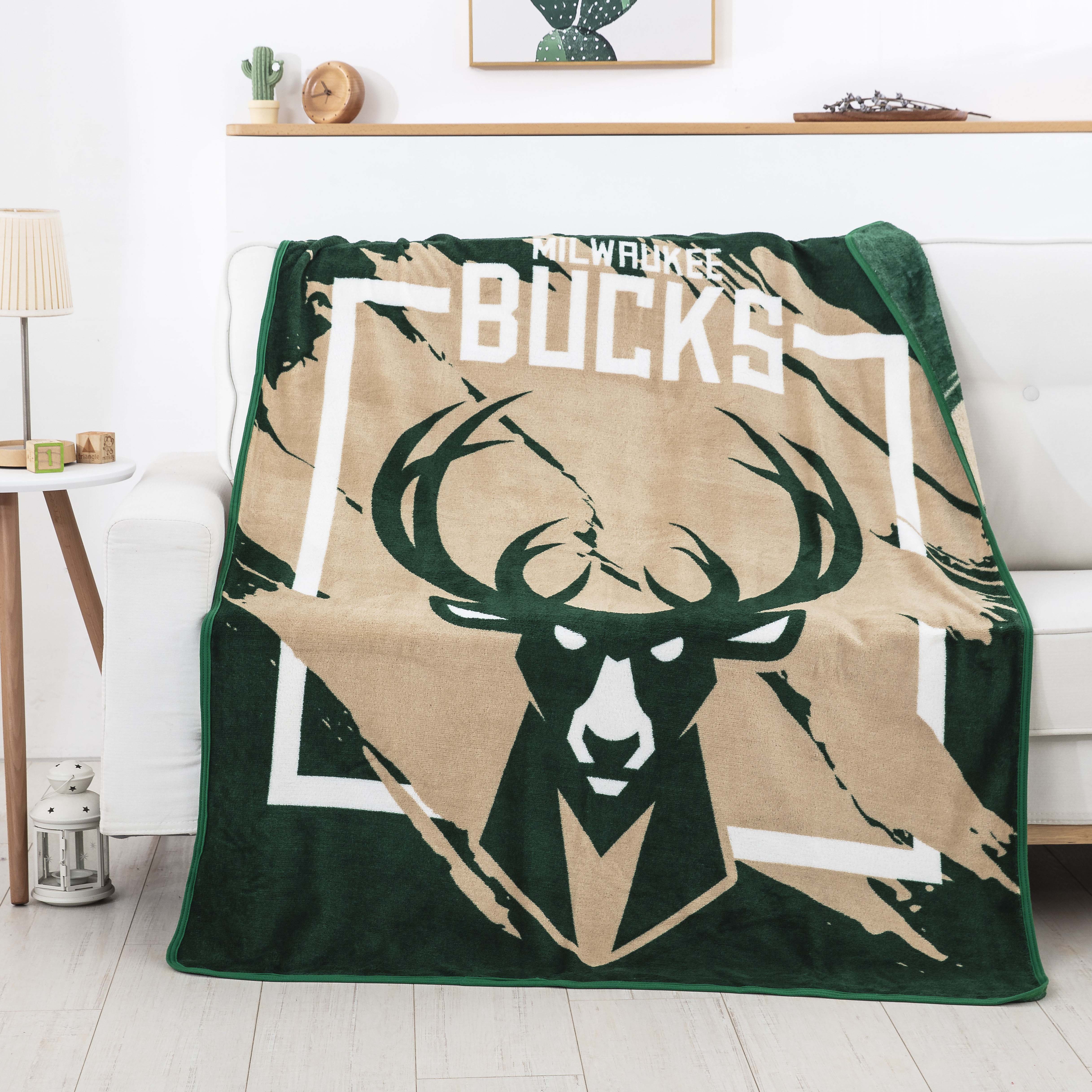 NBA Milwaukee Bucks Dimensional Micro Raschel Throw Blanket 46x60 Inches