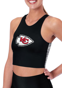 Kansas City Chiefs Certo Women's Crosstown Long Line Sports Bra - Black