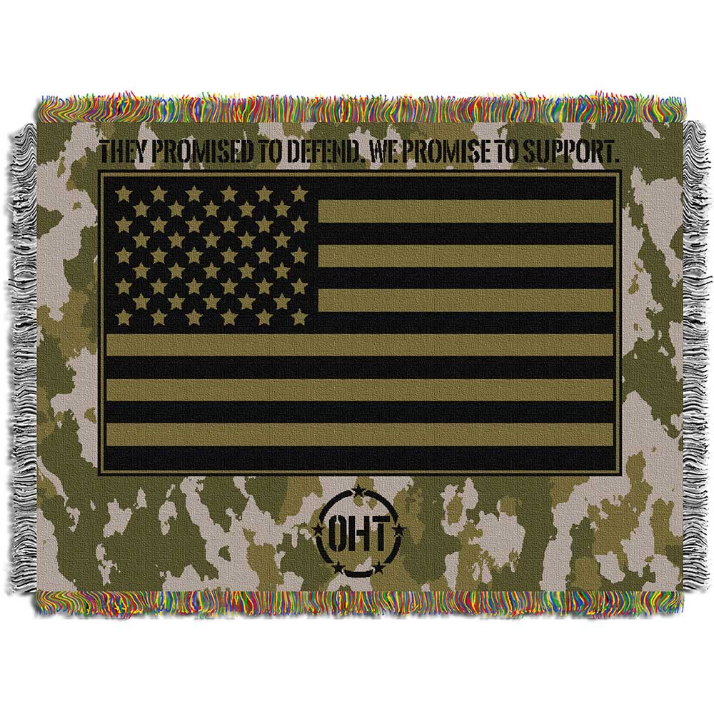 Operation Hat Trick Camo Flag Holiday Tapestry Throw Blanket 48x60 Inches