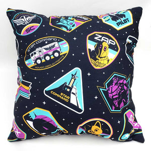 Disney Pixar Buzz Lightyear Glactic Patches Throw Pillow 18x18 Inches