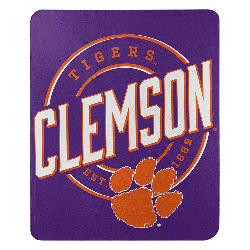 NCAA Clemson Tigers Campaign Fleece Throw Blanket 50x60 Inches