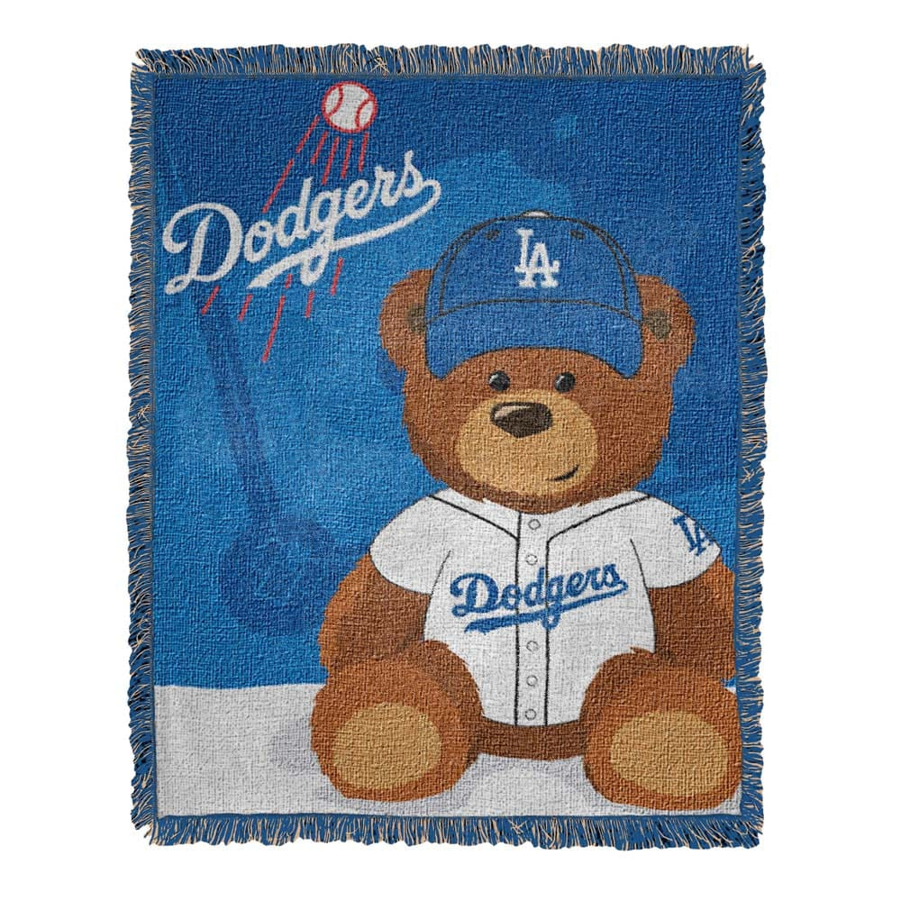 MLB Los Angeles Dodgers Field Bear Baby Throw Blanket 36x46 Inches