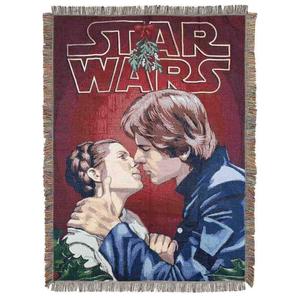 Disney Star Wars Space Kiss Woven Tapestry Thow Blanket 48x60 Inches