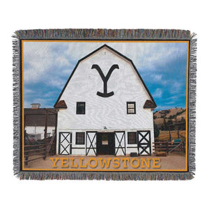 Paramount Yellowstone Dutton Barn Woven Woven Tapestry Wall Hanging 48x60 Inches