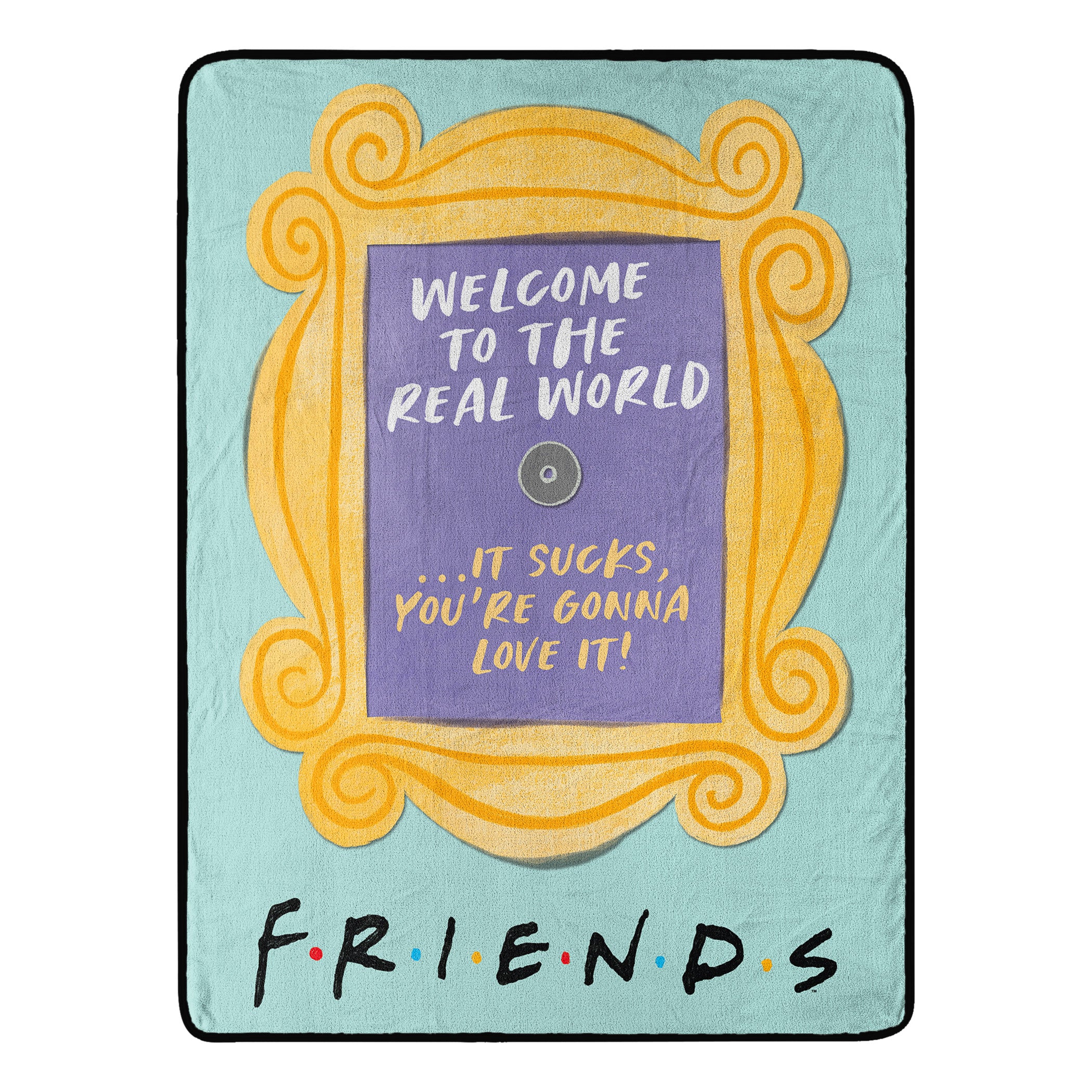 Warner Bros. Friends Real World Sucks Micro Raschel Throw Blanket 46x60 Inches