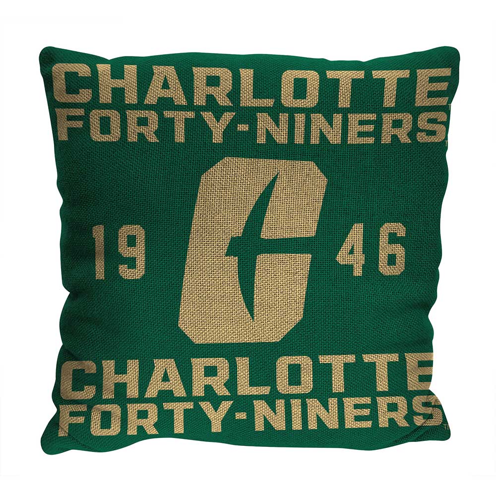 NCAA UNC Charlotte 49ers Stacked Pillow 20x20 Inches