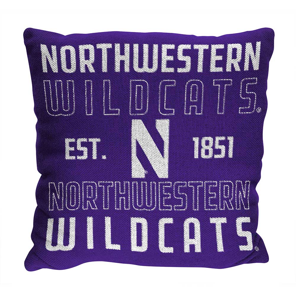 NCAA Northwestern Wildcats Stacked Pillow 20x20 Inches