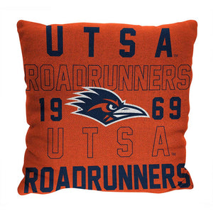 NCAA Texas At San Antonio Roadrunners Stacked Pillow 20x20 Inches