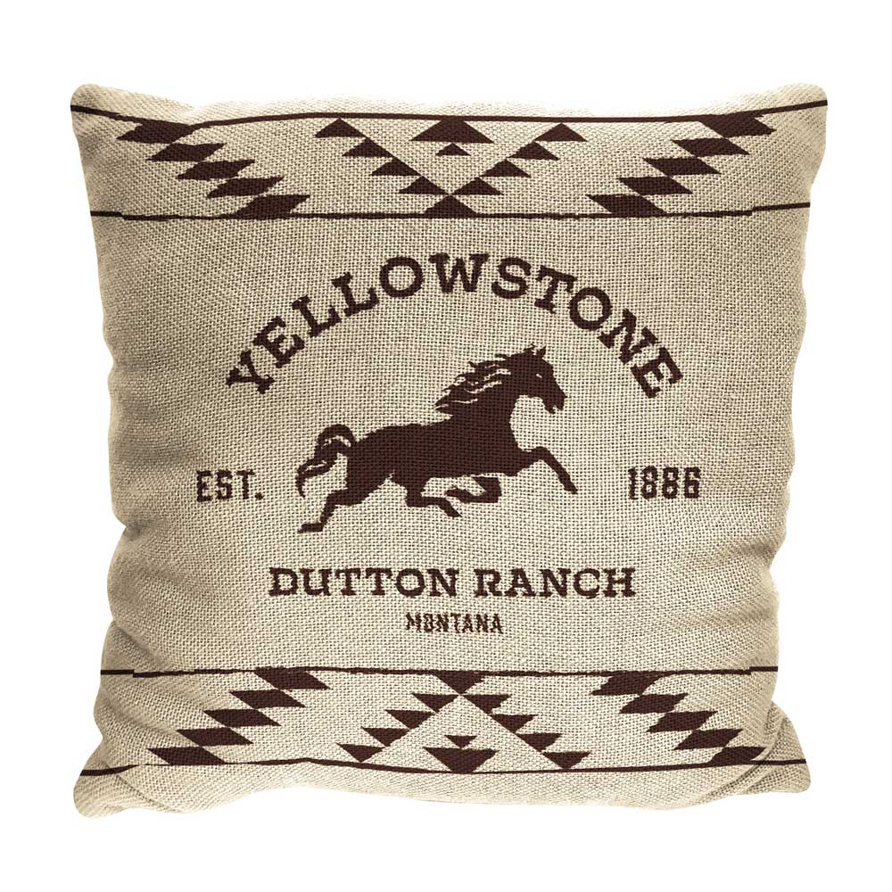 Paramount Yellowstone Dutton Ranch Jacquard Throw Pillow 20 Inches