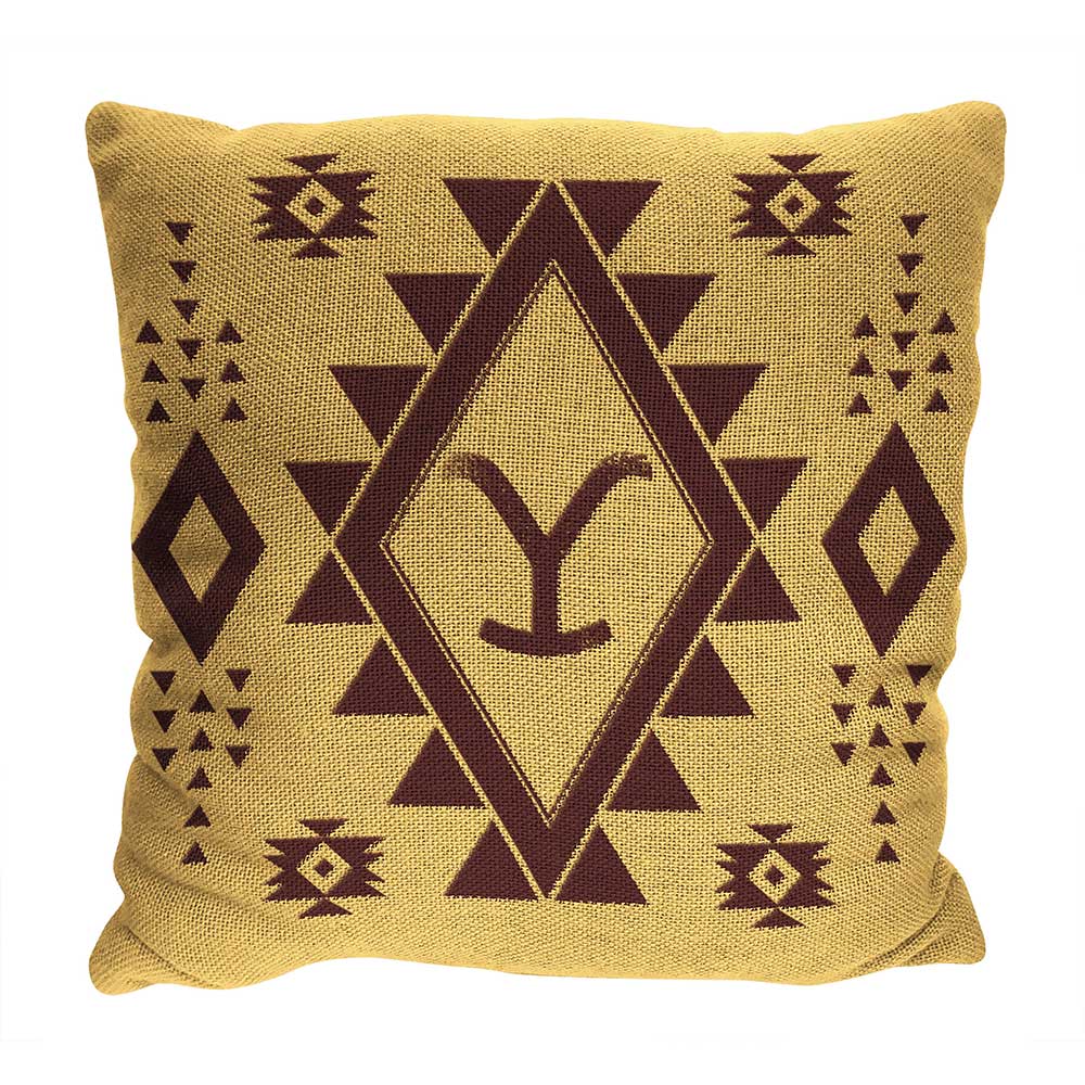 Paramount Yellowstone Y Aztec Jacquard Throw Pillow 20 Inches