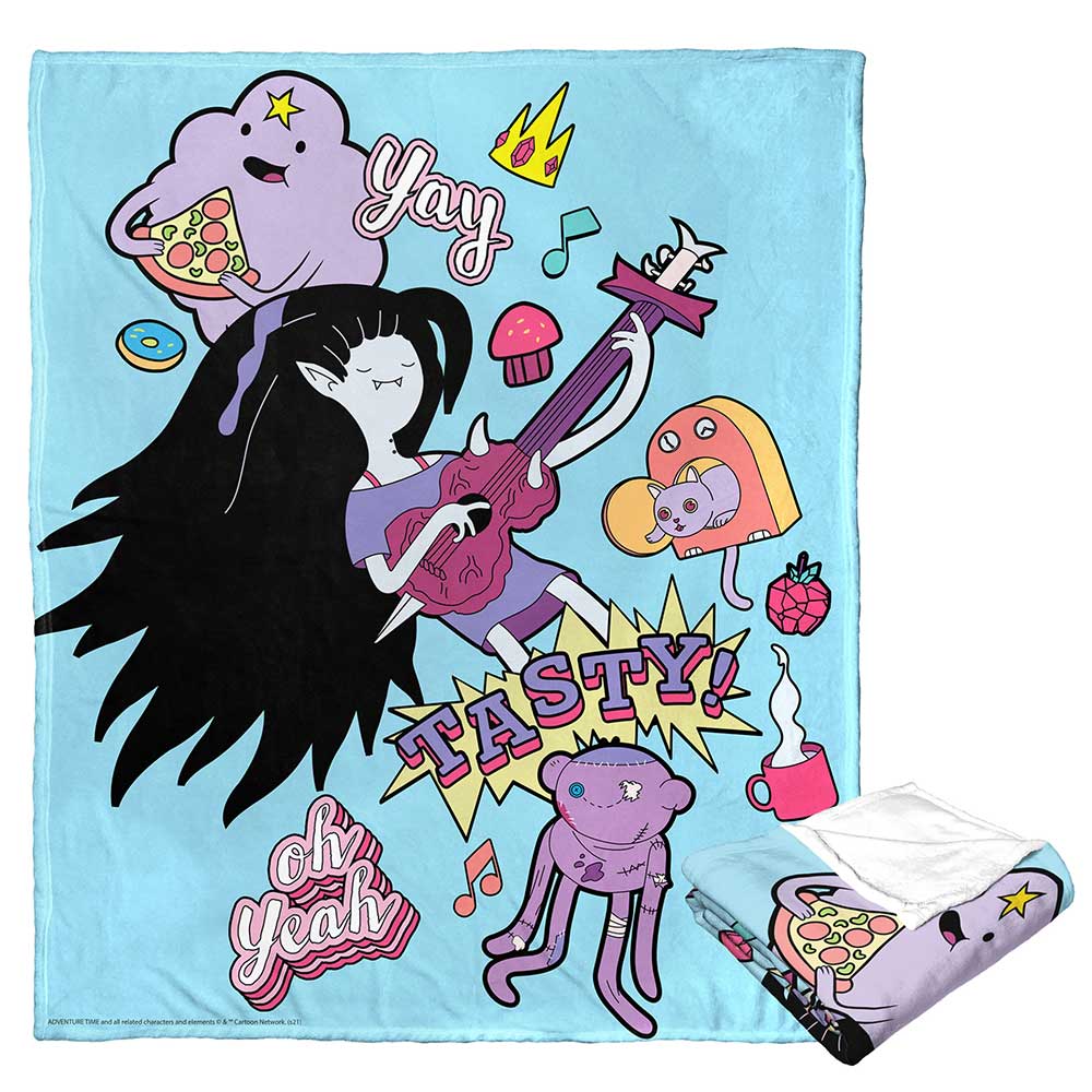 Cartoon Network Adventure Time Tasty Tunes Silk Touch Throw Blanket 50x60 Inches