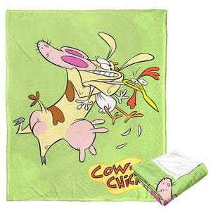 Cartoon Network Cow And Chicken Strange Siblings Silk Touch Throw Blanket 50x60 Inches