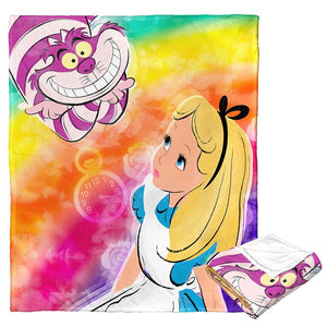 Disney Alice in Wonderland Rainbows Alice Silk Touch Throw Blanket 50x60 Inches