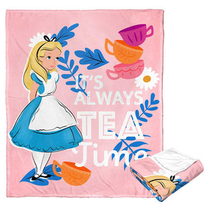 Disney Alice in Wonderland Totally Tea Time Silk Touch Throw Blanket 50x60 Inches