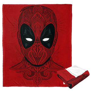 Marvel Flourishing Deadpool Silk Touch Throw Blanket 50x60 Inches