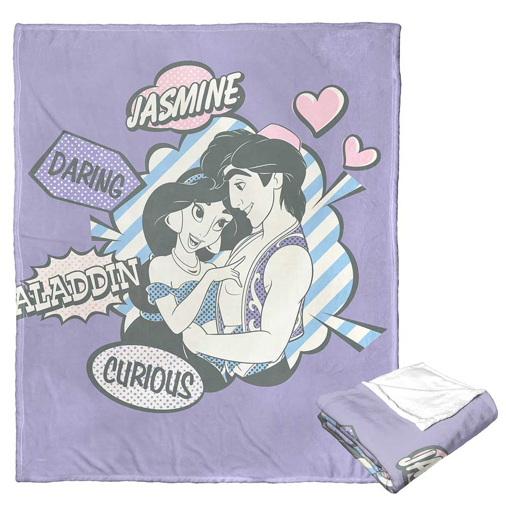 Disney Princesses Aladdin And Jasmine Silk Touch Throw Blanket 50x60 Inches