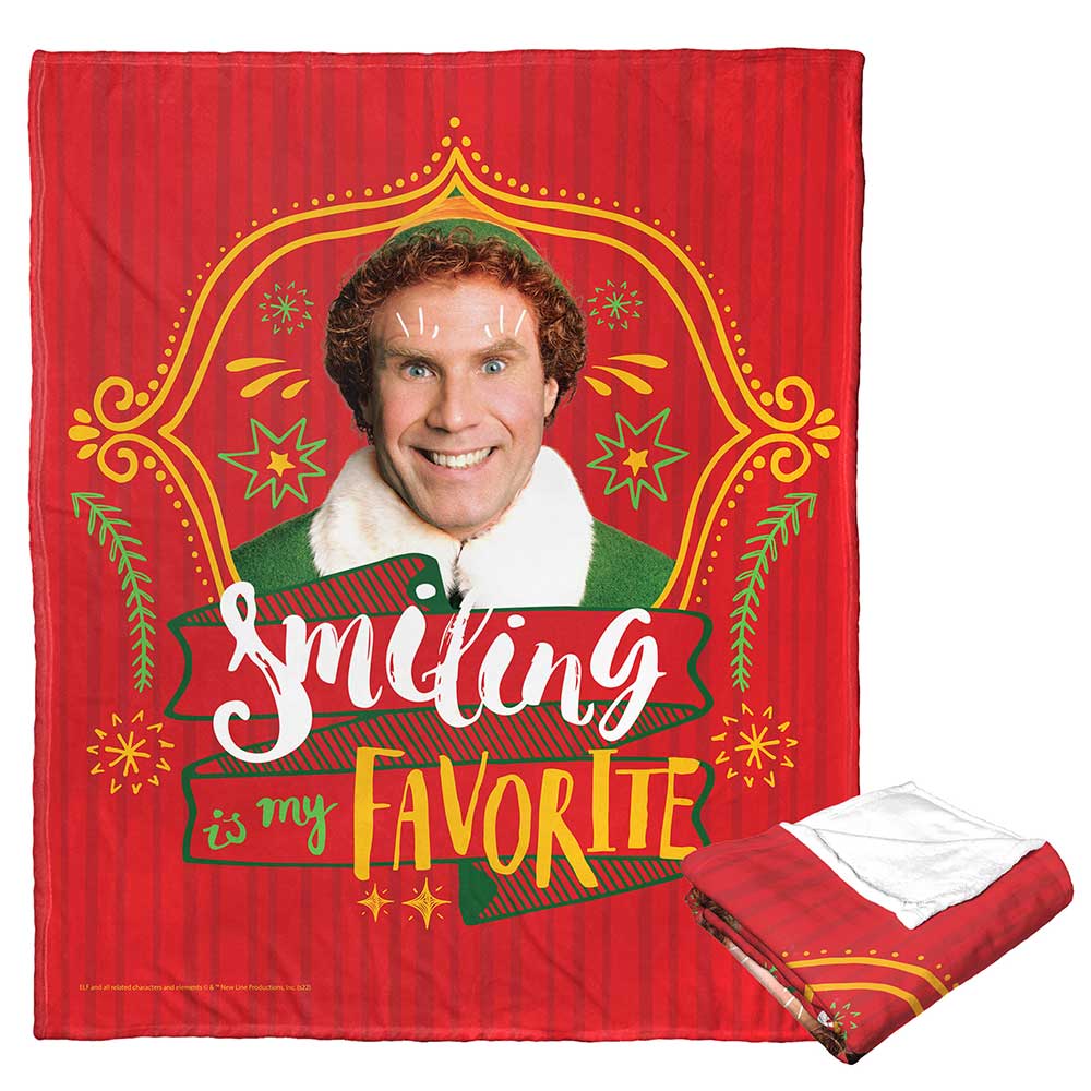 Warner Bros. Elf Smiling Is My Favorite Silk Touch Throw Blanket 50x60 Inches