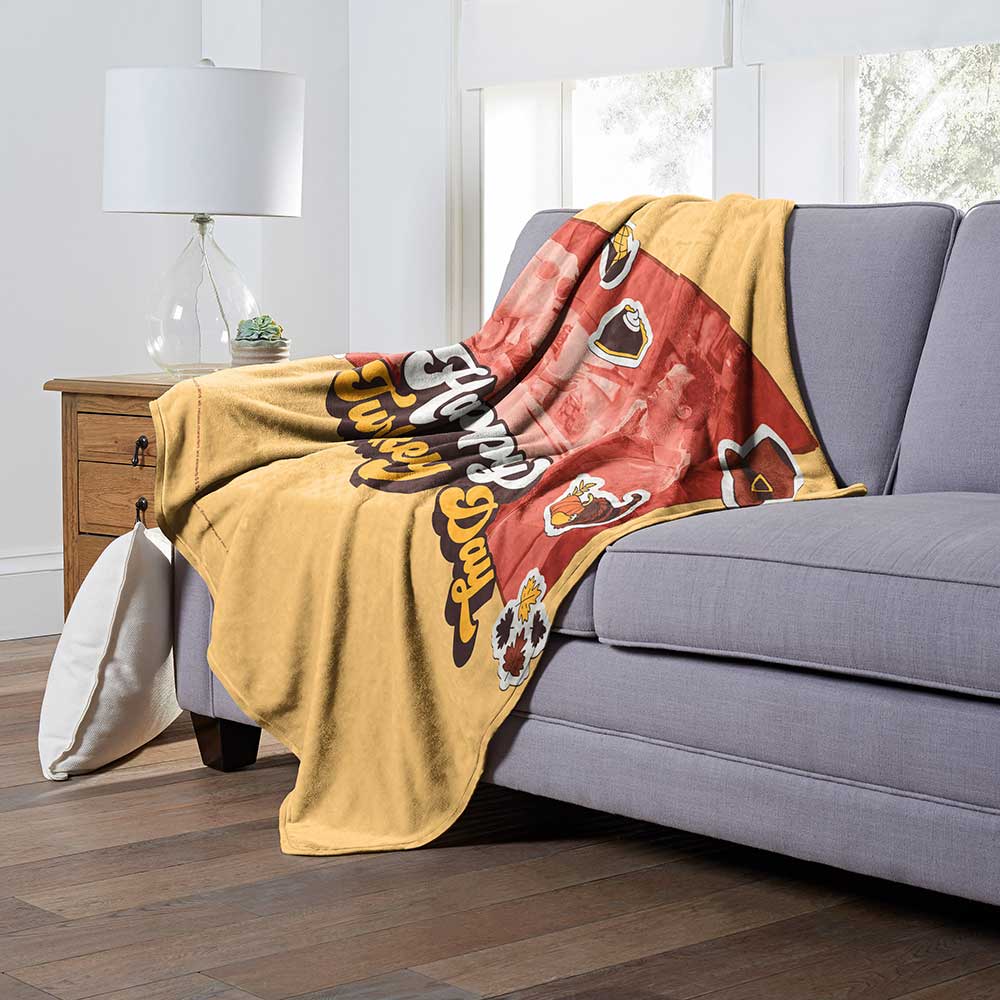 Warner Bros. Friends Turkey Head Silk Touch Throw Blanket 50x60 Inches