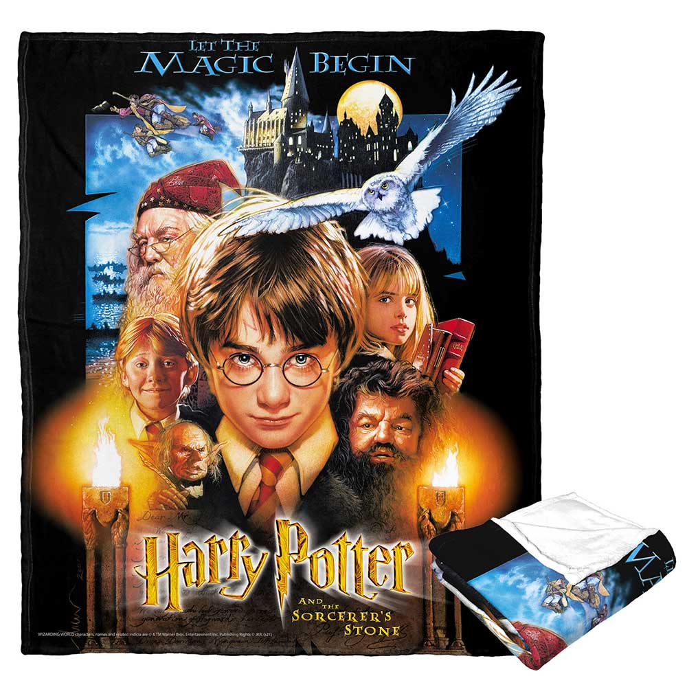 Warner Bros. Harry Potter Sorcerer's Stone Silk Touch Throw Blanket 50x60 Inches